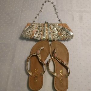 Coordinating sandals and purse